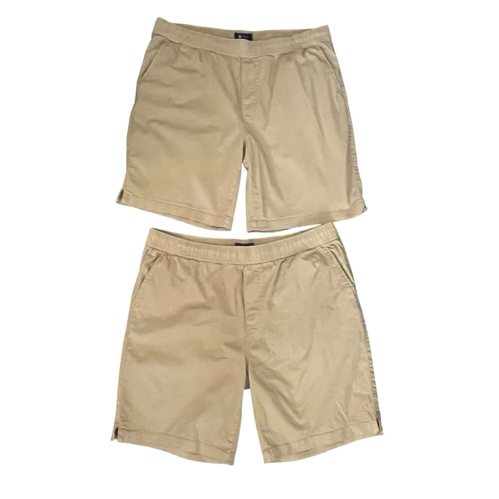 Reyn Spooner Pull On Shorts Men’s Size XL Lot Of 2 Chino Drawstring 9" Khaki